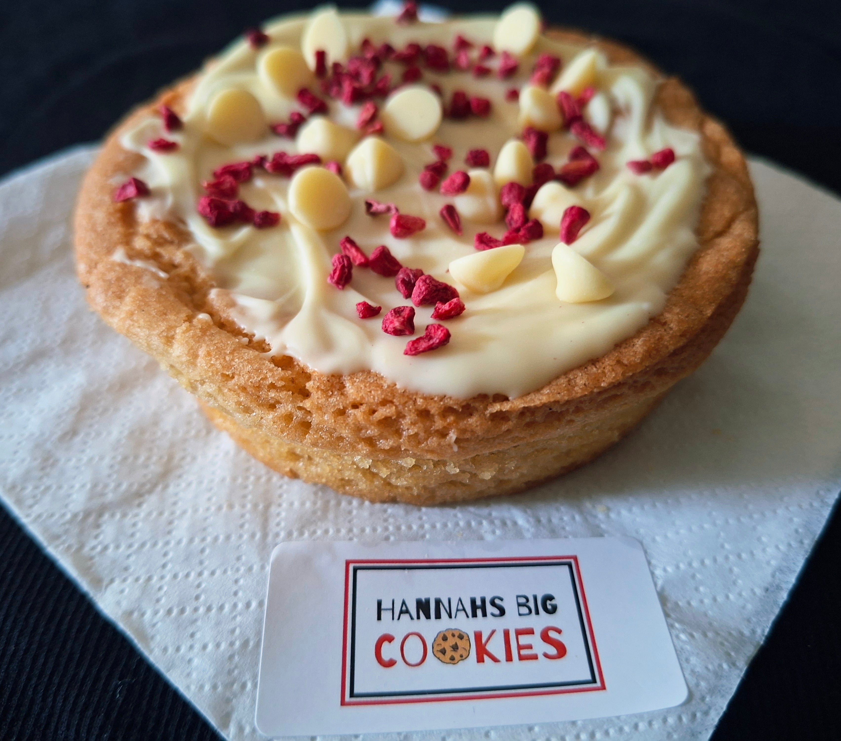 Raspberry and white chocolate deep dish cookie