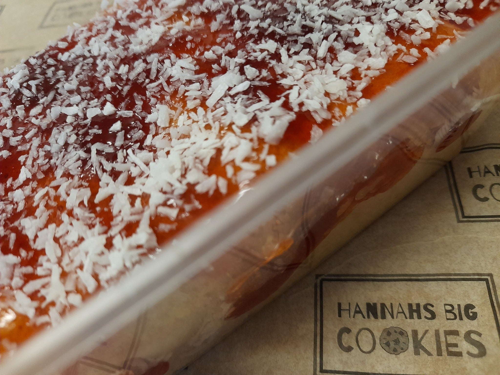 Old school jam and coconut cake